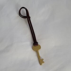 Fossil Gold Key Holder with Brown Strap